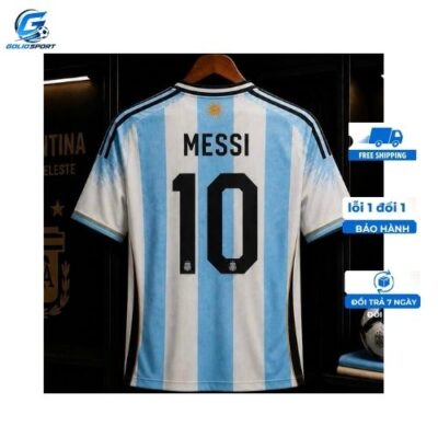 Áo Đá Bóng Đội Tuyển Argentina 2026 GOLIO Sport | Thiết Kế Theo Yêu Cầu 3 Mặt sau áo đấu của Messi