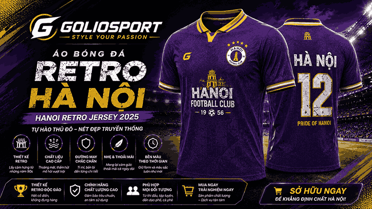 Áo Bóng Đá Retro Hà Nội: Thiết Kế Cổ Điển, Dễ Phối Đồ 1 Ha Noi 1