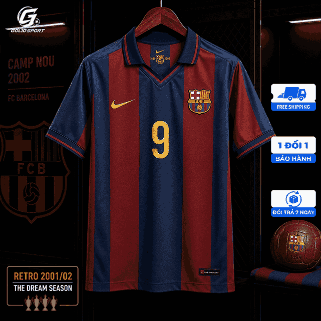 Áo bóng đá CLB BARCELONA RETRO vải thái cao cấp 1 Áo bóng đá CLB BARCELONA RETRO vải thái cao cấp